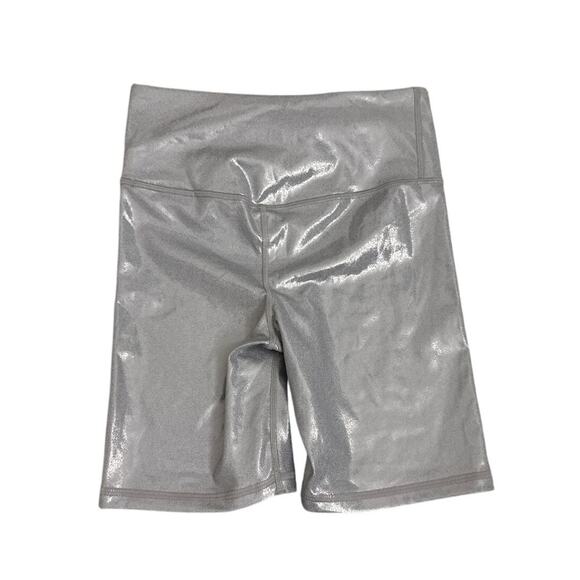 Gap Fit High Compression Silver Sparkle Bicycle Bike Shorts Size Women's XS NWT - Picture 2 of 3
